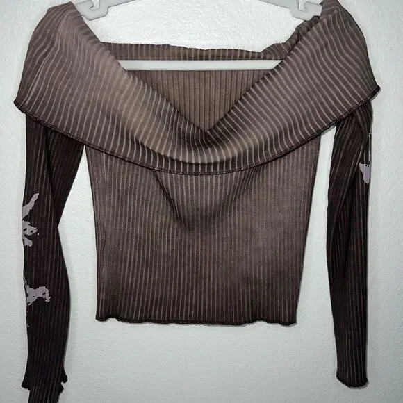 Urban Outfitters Y2K Ribbed Off The Shoulder Top - Picture 7 of 11